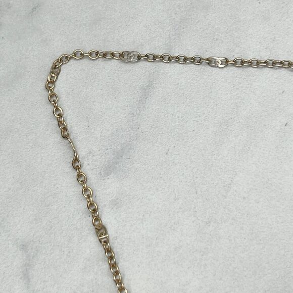 Gold Tone Faux Turquoise Spinning Pendant Necklace - Picture 9 of 11